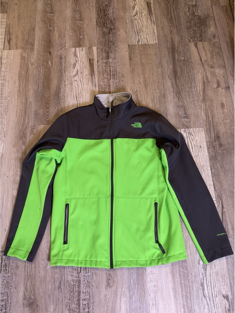 2010’s The North Face WindWall Jacket Boys XL 18/20 Neon Green Gray Softshell